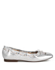 Marlow Metallic Eyelet Detail Bow Ballerinas