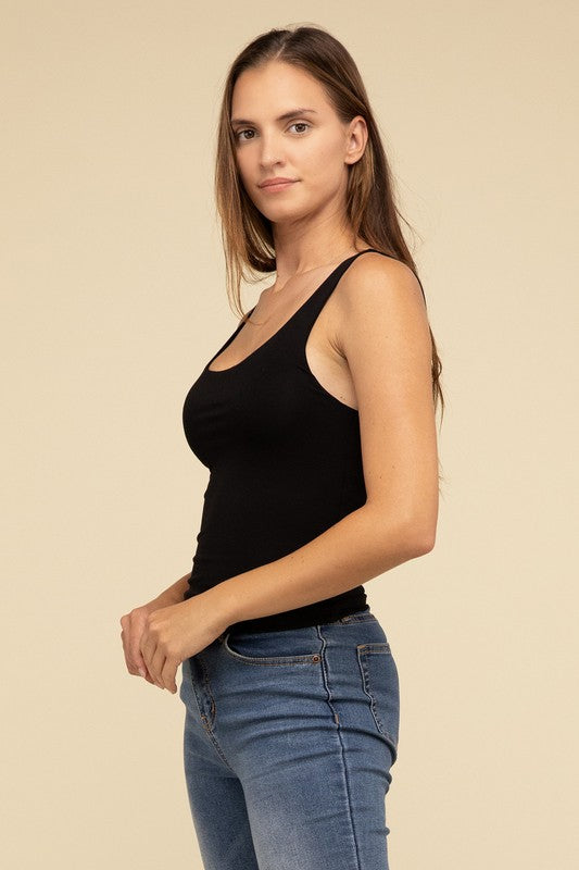 ZENANA Double Layer Round Neck Tank Top