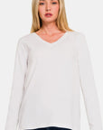 Zenana Full Size V-Neck Long Sleeve T-Shirt