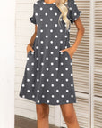 Flounce Sleeve Round Neck Dress with Pockets - Online Only