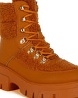 Wellerman Faux Fur Detail Chunky Hiker Boots