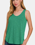 Zenana Curved Hem Round Neck Tank