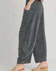 Umgee Elastic Waist Baggy Fit Pants with Pockets