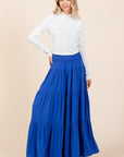 Mittoshop Tier Detail Smocked Elastic Waist Wide Leg Pants