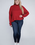 Plus Drop Shoulder Long Sleeve Top