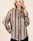 Mittoshop Striped Button Down Satin Shirt