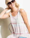 e Luna Striped Solid Mix Tank Top