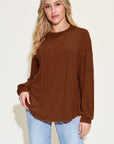 Basic Bae Full Size Ribbed Round Neck Long Sleeve T-Shirt