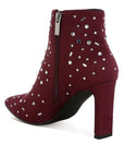 Sakura Diamante Embellished Microfiber Boots