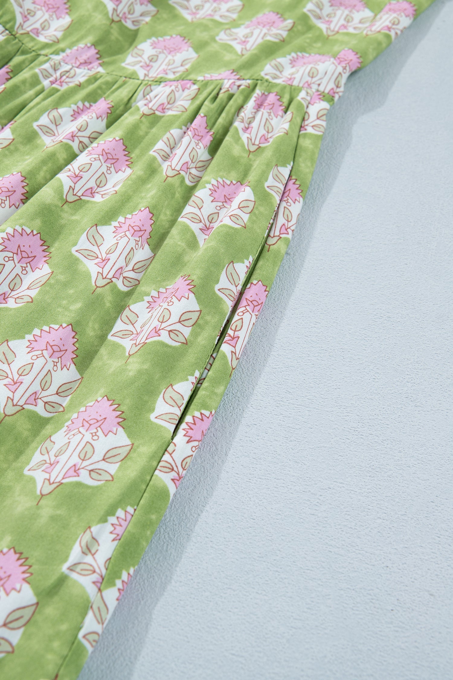 Floral Stripe Patchwork Knot Strap Maxi Dress