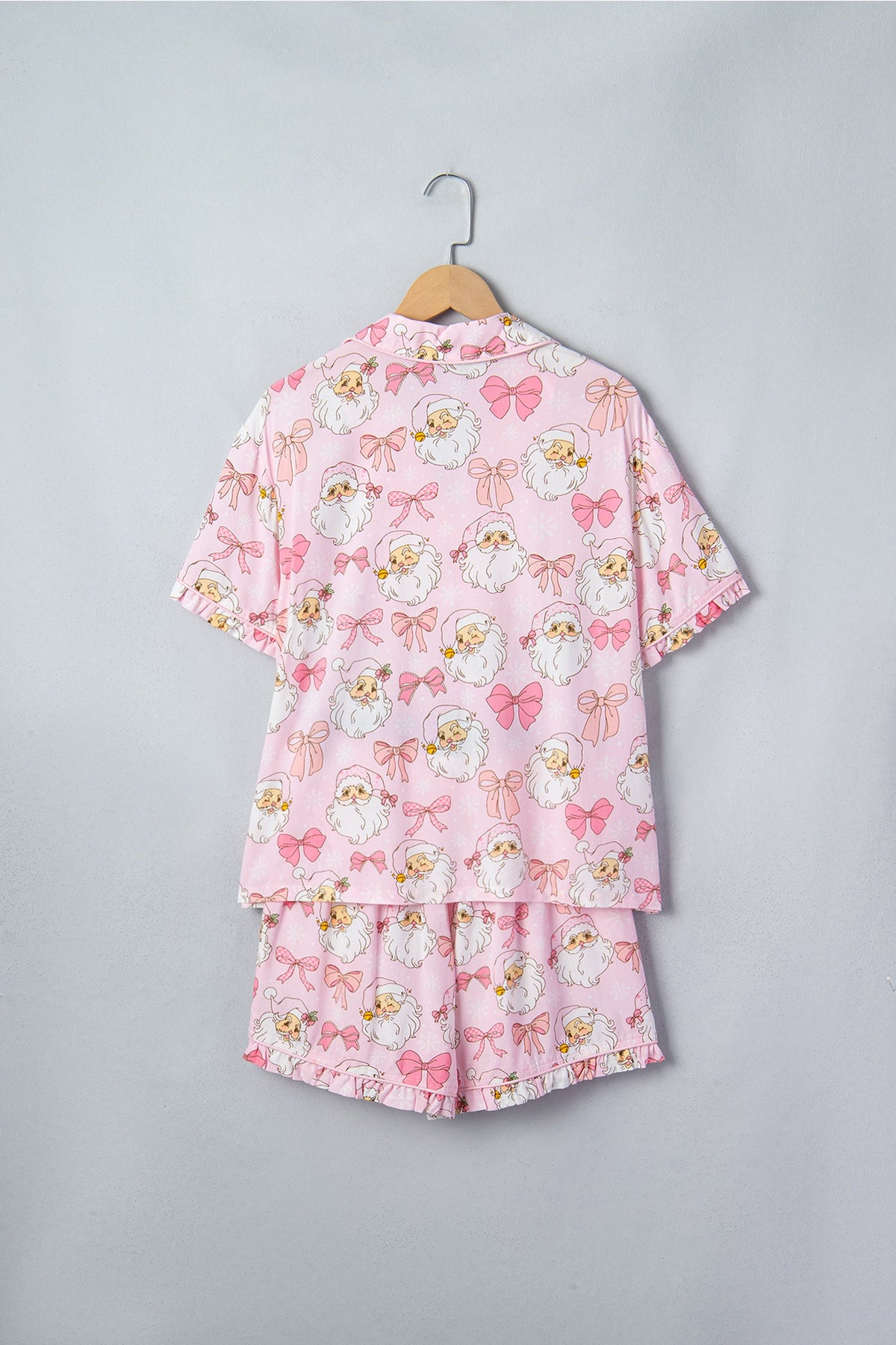 Holly Jolly Pink Santa Pajama Shorts Set