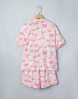 Holly Jolly Pink Santa Pajama Shorts Set