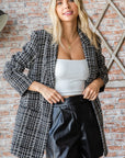 First Love Full Size Lurex Mixed Tweed One Button Blazer