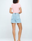 High Rise Ripped Denim Shorts - Online Only - My Pampered Life Seattle