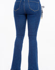 American Bazi High Rise Lace Up Jeans