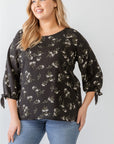 Zenobia Plus Size Floral Round Neck Blouse