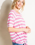 e Luna Striped Front Tie Top