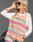 e Luna Multi Stripe Mix Baseball Top