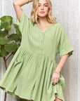 ADORA V-Neck Half Sleeve Dress with Pockets