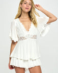 One and Only Collective Flutter Sleeved Romper - Online Only