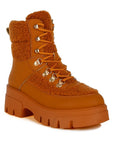 Wellerman Faux Fur Detail Chunky Hiker Boots