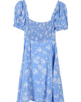 SS Puff Sleeve Dress in Blue - Online Only