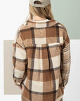 Women  Flannel Plaid Double Flap Pocket Jackets