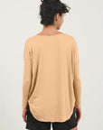 HYFVE Draped Drop Shoulder Long Sleeve Top