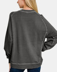 Zenana Full Size Pigment Dyed French Terry Sweatshirt