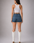 GJG Denim Easy Rider High-Rise Shorts — Dark Stone Wash