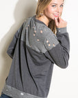 e Luna Distressed French Terry Sweatshirts