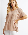 Davi & Dani Round Neck 3/4 Sleeve Top - Online Only