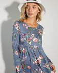 e Luna Floral Print Jersey Babydoll Top