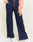 Jade by Jane High Waisted Button Wide Leg Jeans PLUS