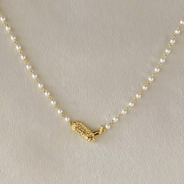 Cowgirl Boot Pearl Chain Necklace