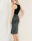 High Waist Sequin Skirt