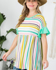 e Luna PLUS Striped Babydoll Tunic Top