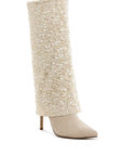 Sin City Sequinned Fold-Over Calf Boots