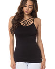 Yelete Womens Seamless Triple Criss-Cross Front Cami