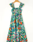 Floral Sleeveless Ruffle Tiered Maxi Dress