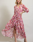 Bohemian Floral High and Low Maxi Dress