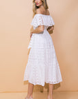 Flying Tomato Catching My Breath Eyelet Midi Dress