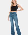 Judy Blue Full Size Tummy Control Cut Hem Flare Jeans