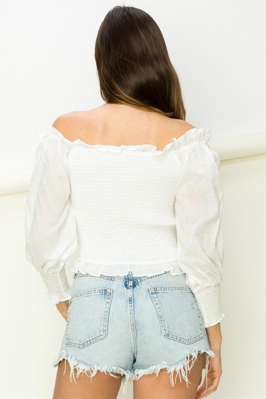 HYFVE Sunny Day Smocked Off-the-Shoulder Top