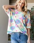 HOPELY Floral Waffle Oversized T-Shirt