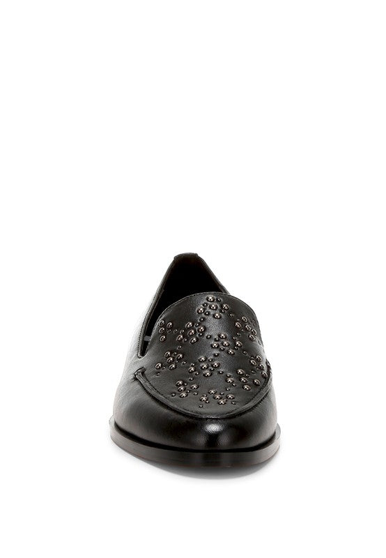 Gabassi Studded Genuine Leather Loafers