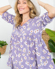 e Luna Allover Dizzy Floral Babydoll Top