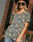 e Luna PLUS Camo Star Print Tunic