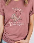 Howdy Valentine Cowboy Boots Graphic Tee