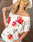 e Luna Floral Off Shoulder Top